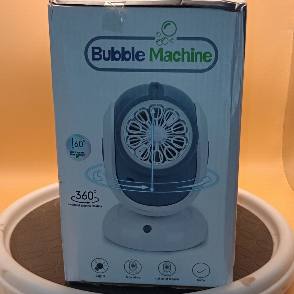 Multihole Bubble Machine 360° Rotation USB Rechargeable Ages 3+ MY299A-2 - Picture 4 of 5